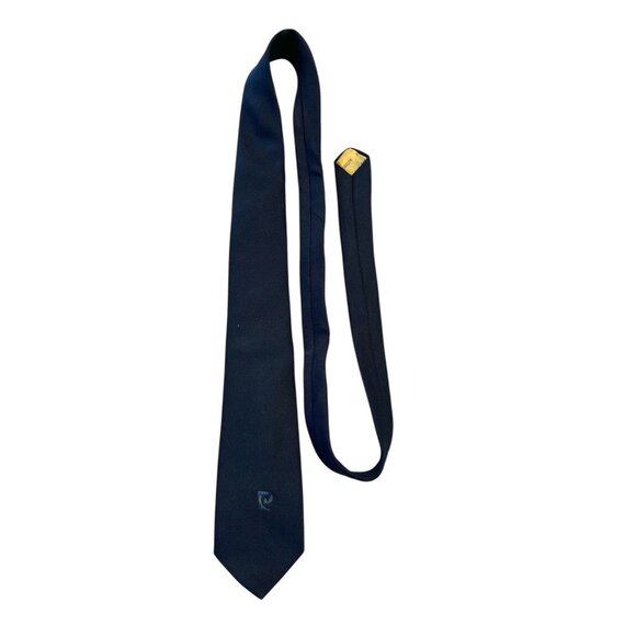Vintage Pierre Cardin Navy Blue Necktie – Monogram Logo – 54” – 1980s–1990s - Picture 1 of 5